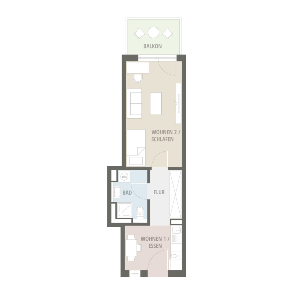 1,5-Zimmer Grundriss