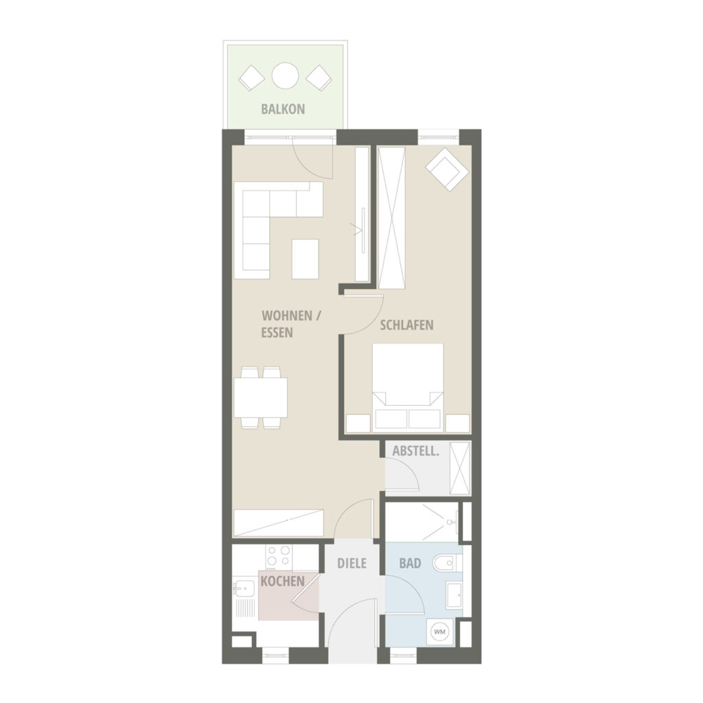 2-Zimmer Grundriss